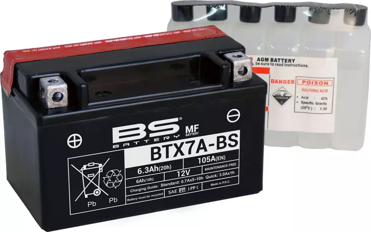 Bs Battery Btx7a-Bs Mf (Cp) Maintenance Free - AKUT - 140-300619 - 1