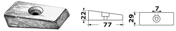 Osculati anodi (sinkki) Mercury/Mariner/Honda - ANODIT - 126-1-62289 - 1
