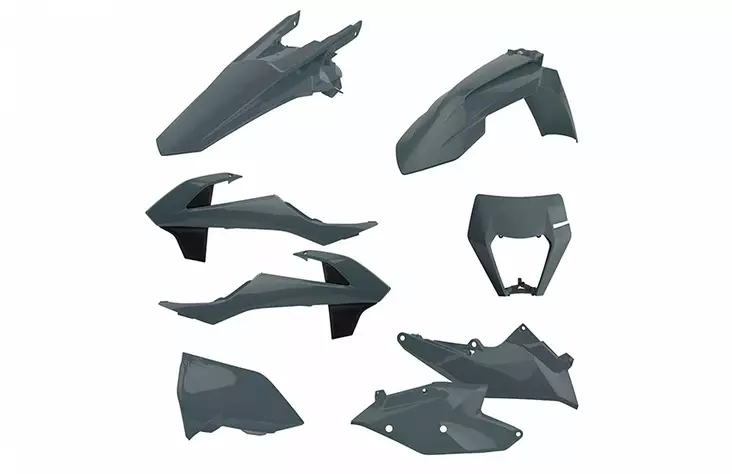 Polisport Kit Enduro W/Mask Ktm Exc/Exc-F(17-19) Nardo Grey - CROSSIN TÄYDELLISET MUOVISARJAT - 178-90889 - 1