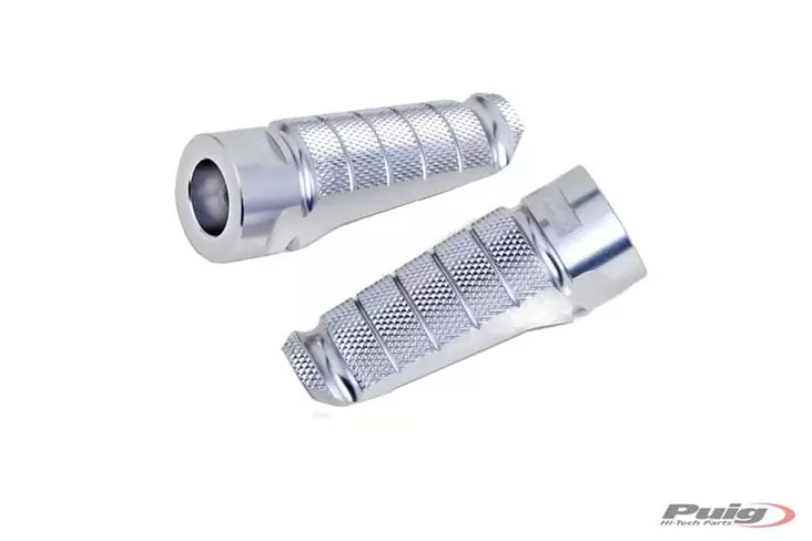 Puig Pair Footrests Hi-Tech Pilot Right/Left C/Silver - JALKATAPIT - 33-6301P - 1