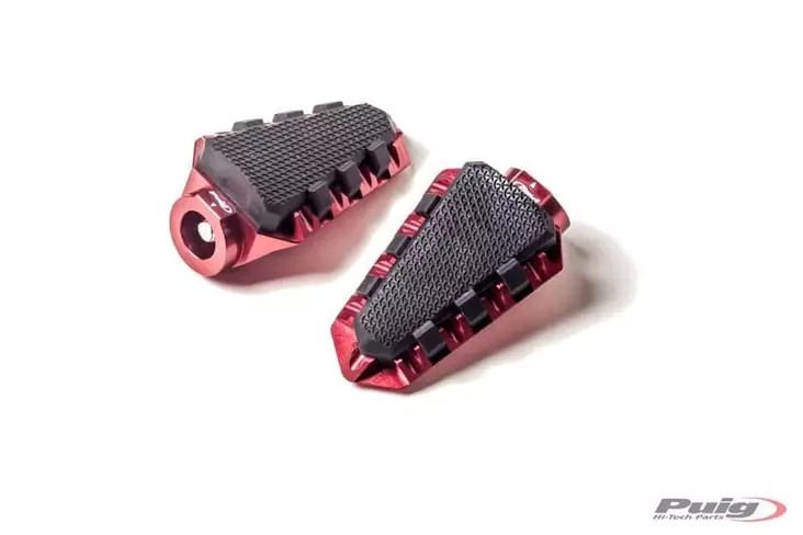 Puig Footrests Hi-Tech Trail Right/Left C/Red - JALKATAPIT - 33-7319R - 1