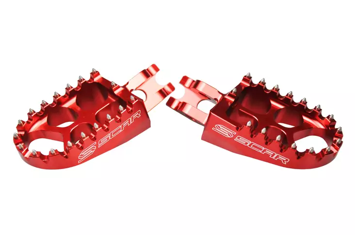 Scar Evolution Footpegs - Honda/Kawasaki Red Color - CROSSIN JALKATAPIT - 430-S3515R - 1