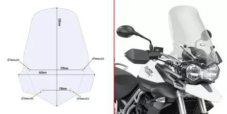Givi tuulisuoja 6401DT, kirkas Triumph Tiger 800 / 800 XC / 800 XR - MÖNKIJÄN OSAT - 323-6401DT - 1