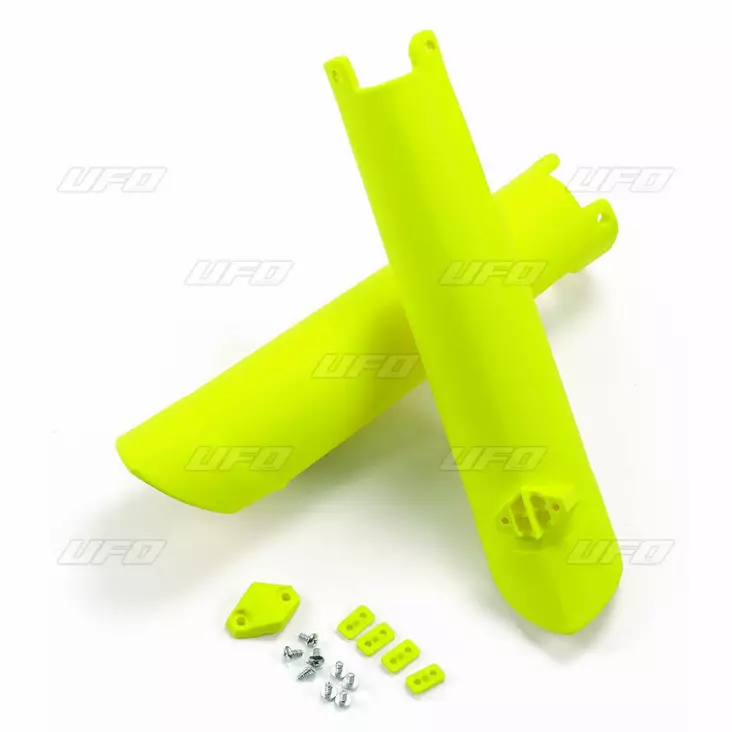 UFO GAFFELBENSSKYDD HVA TC/FC 125-450 15-, TE/FE 125-501 16- FLUO GUL - CROSSIN ETUISKARIN SUOJAT - 650-3361-DFLU - 1