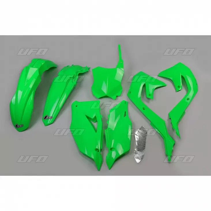 Ufo Plastic Kit Kx450f 19- Green Fluo - CROSSIN TÄYDELLISET MUOVISARJAT - 650-K227-AFLU - 1